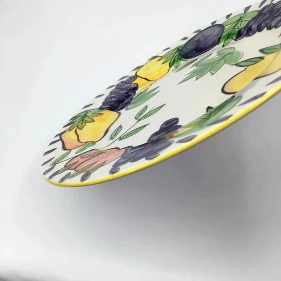 Royal Norfolk 11" Dinner Plate Hand Painted Strawberries Grapes Pears Harvest - Picture 3 of 7